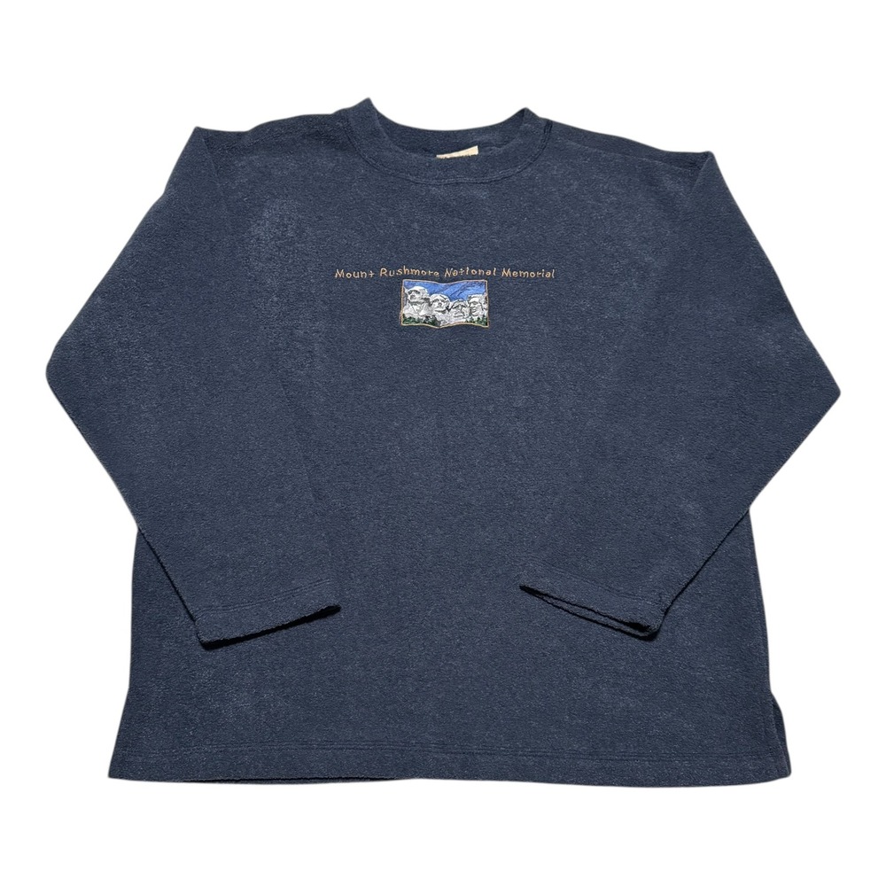 Vintage‎ 90s Mount Rushmore Embroidered Fleece Sweatshirt Men's Medium